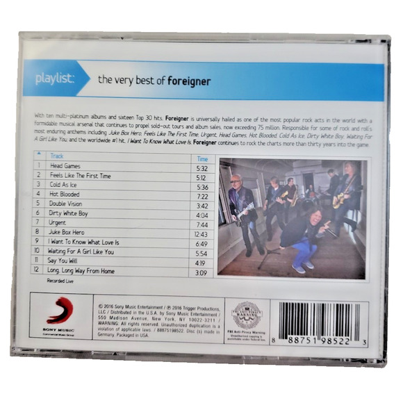 Playlist The Very Best of Foreigner CD 2016 Music Classic Rock Greatest Hits New - Picture 3 of 3